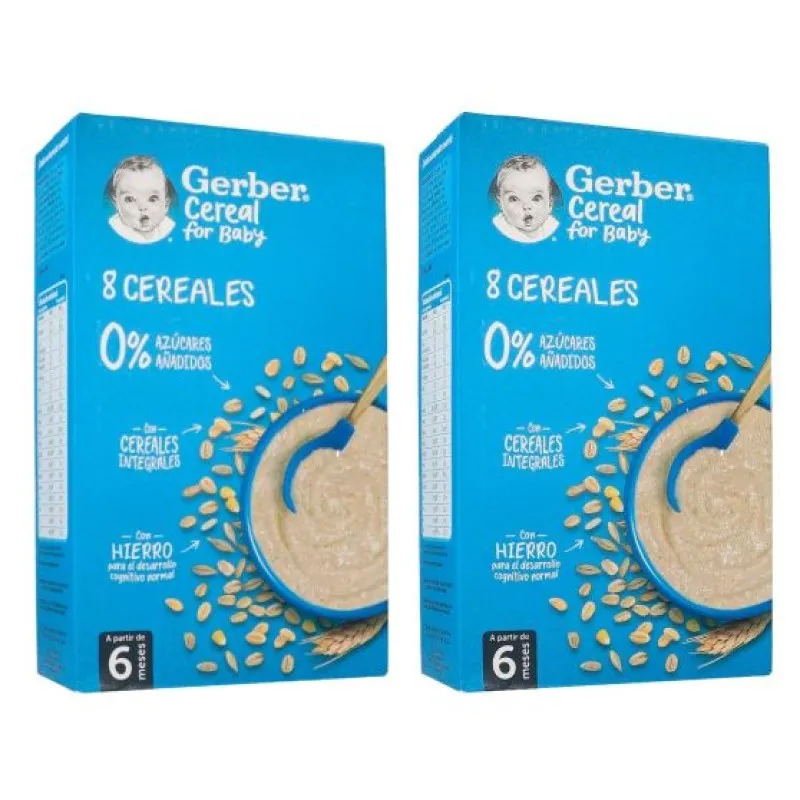 Nestle Gerber 8 Cereales Pack 2x500 gramos