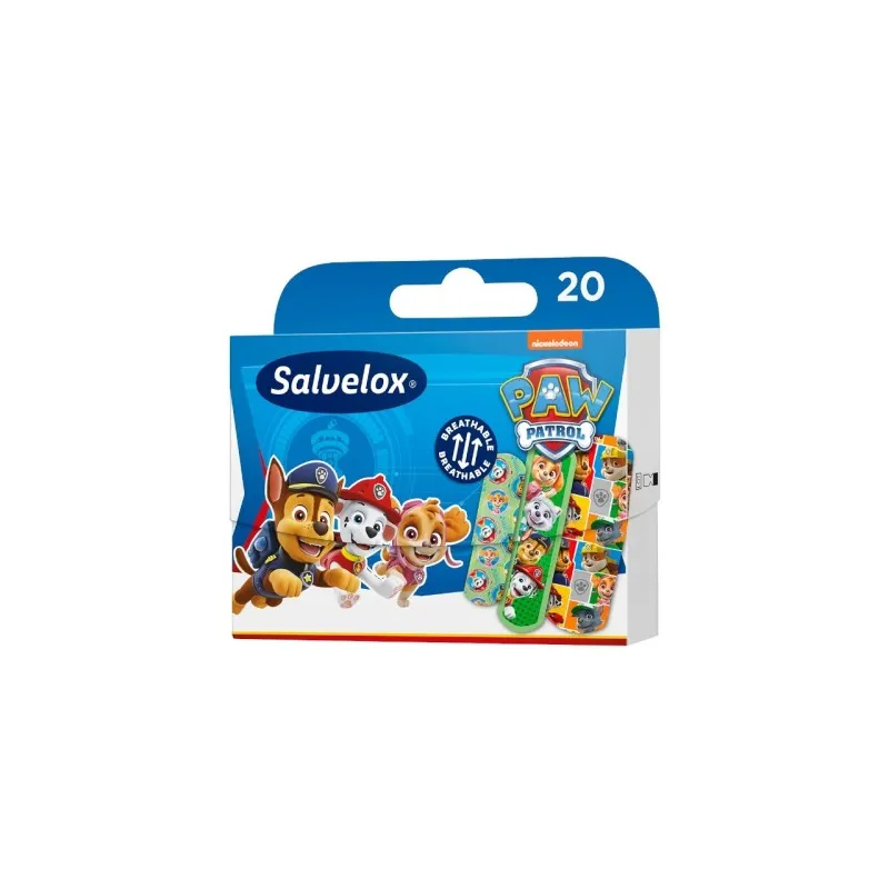 Salvelox apósito adhesivo Paw Patrol, 20 tiritas surtidas