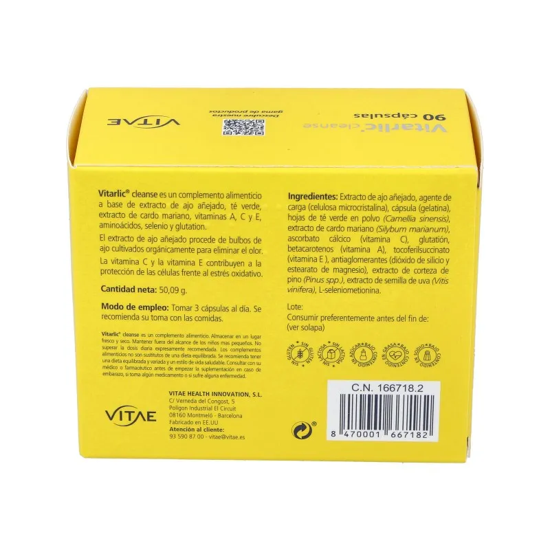 Vitae Vitarlic Cleanse 90 cápsulas | Farmacia Barata