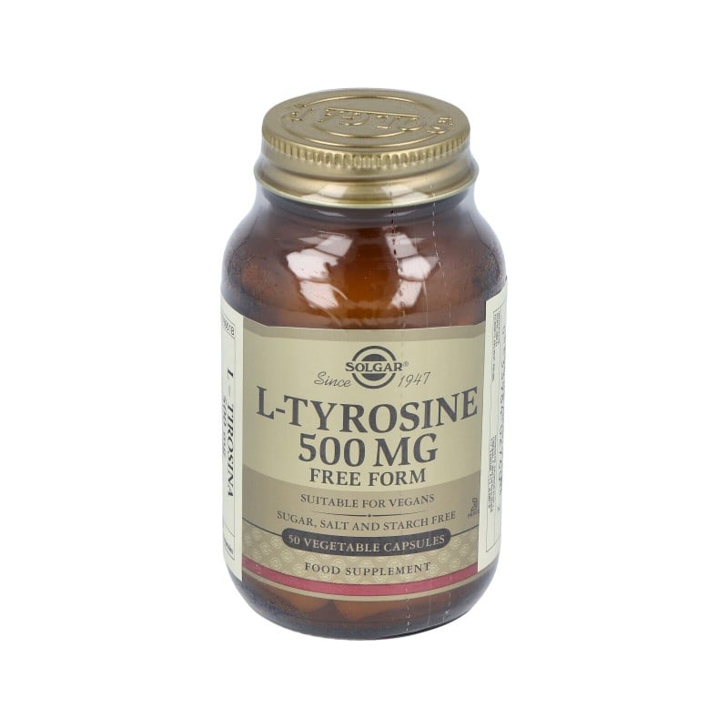 Solgar L- Tirosina 500 mg, 50 Cápsulas Vegetales.