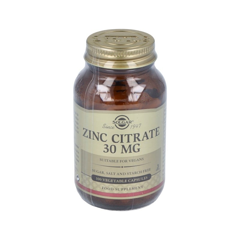 Solgar Citrato de Zinc 30 mg, 100 Caps.