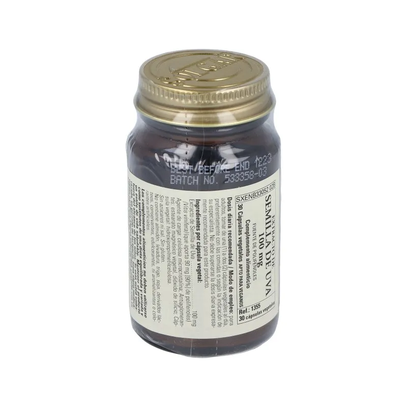 Solgar Extracto Semilla Uva 100mg 30 cápsulas | Farmacia Barata Solgar Extracto Semilla Uva 100mg 30 cápsulas | Farmacia Barata
