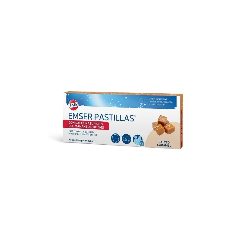 Emser pastillas con sales naturales sabor caramelo-sal, 30 Pastillas