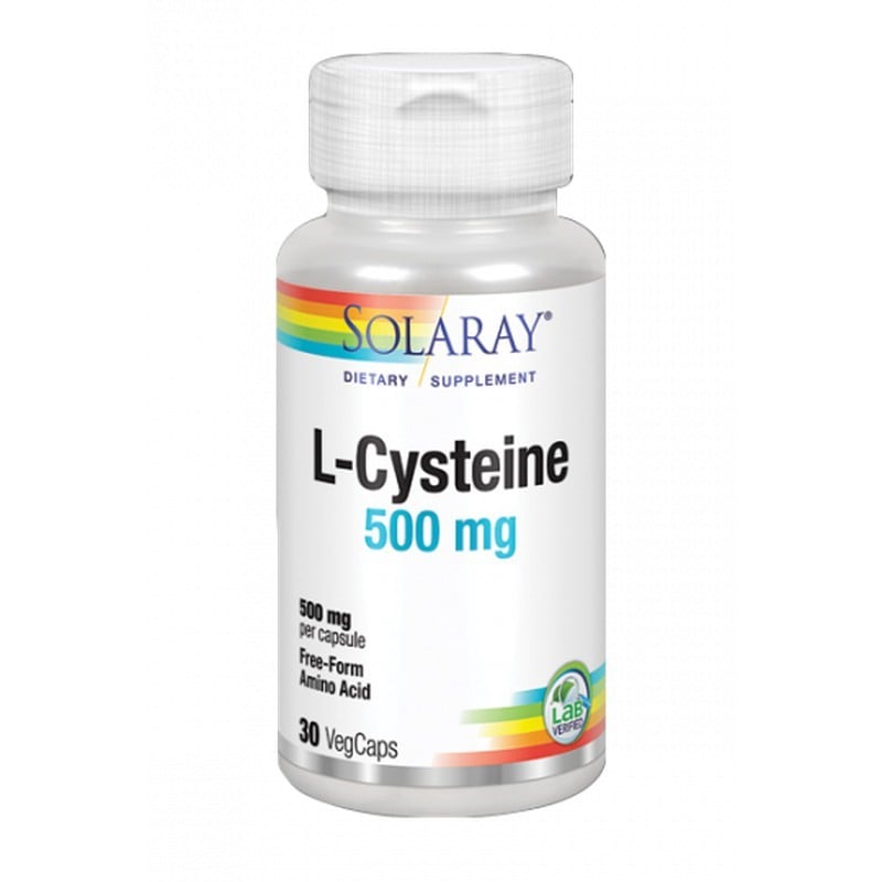 Solaray L-Cysteine 500 mg, 30 cápsulas veganas