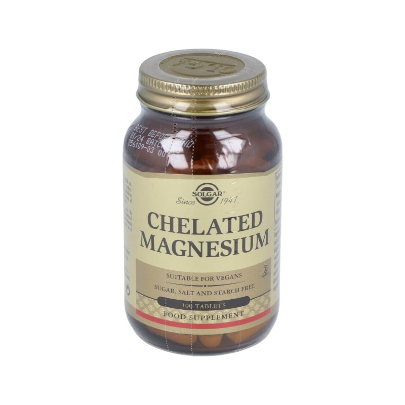 Solgar Chelated Magnesium, 100 Caps.