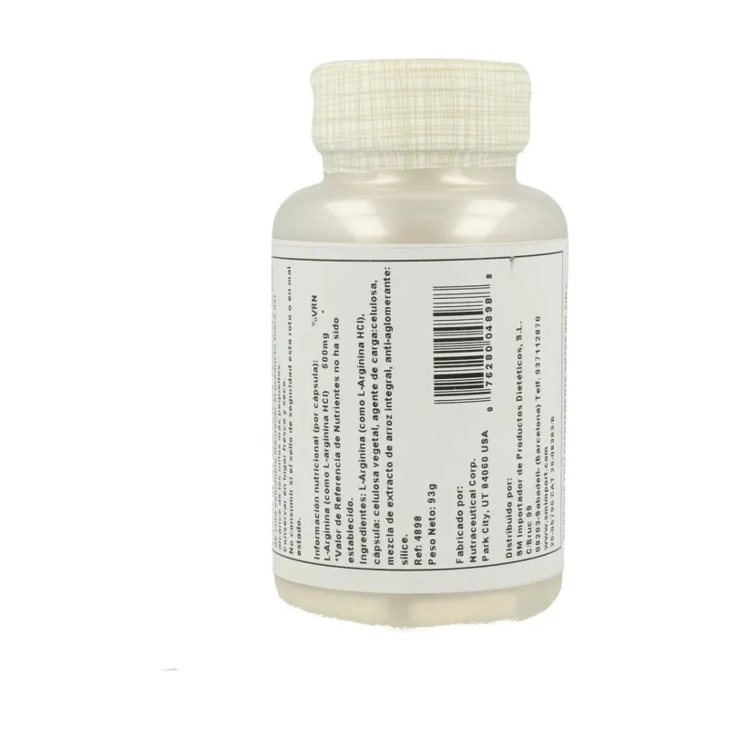 Solaray L-Arginina 500 mg | Farmacia Barata Solaray L-Arginina 500 mg | Farmacia Barata