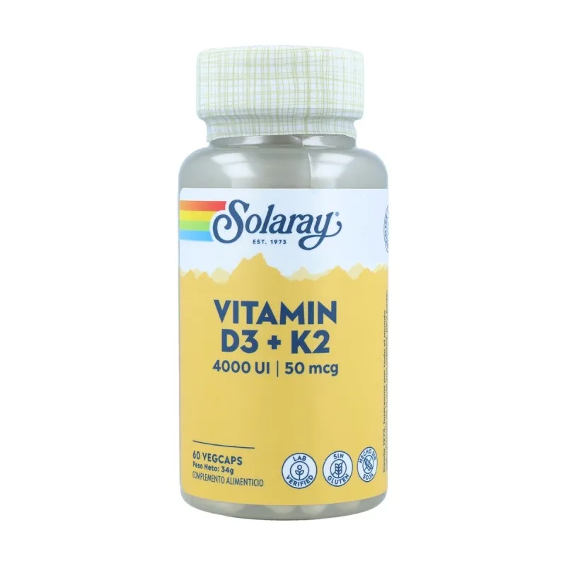 Solaray vitamina D3 & K2 60 cápsulas | Farmacia Barata Solaray vitamina D3 & K2 60 cápsulas | Farmacia Barata