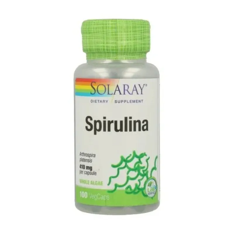 Solaray Espirulina 410 mg, 100 cápsulas vegetales | Farmacia Barata