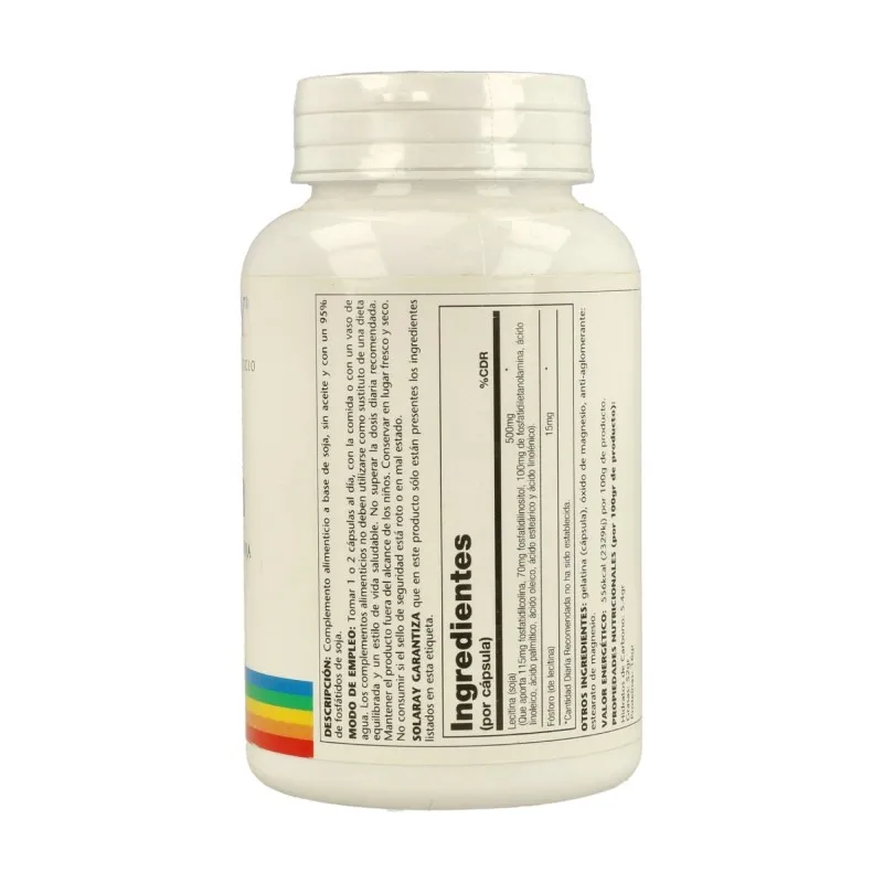 Solaray Lecithin 100 cápsulas | Farmacia Barata Solaray Lecithin 100 cápsulas | Farmacia Barata