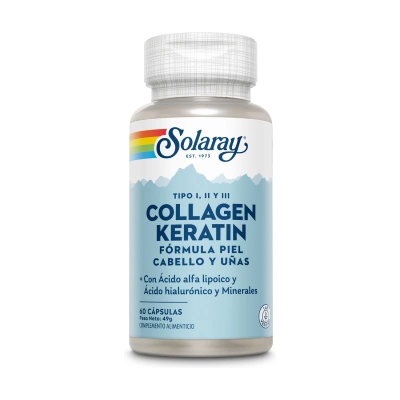 Solaray Collagen Keratin - 60 cápsulas