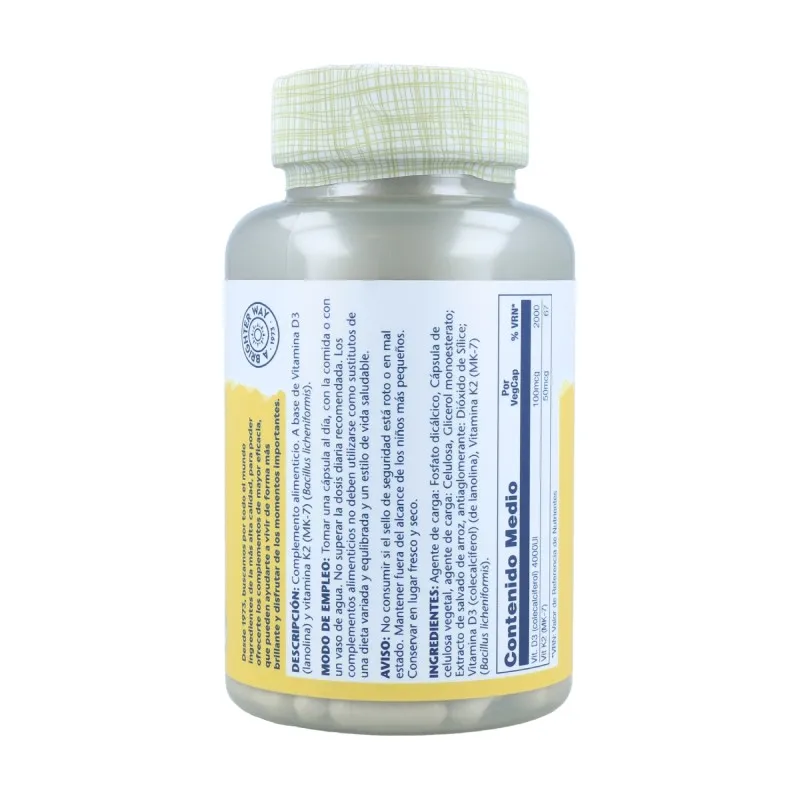 Solaray Vitamina D3 & K2 | Farmacia Barata