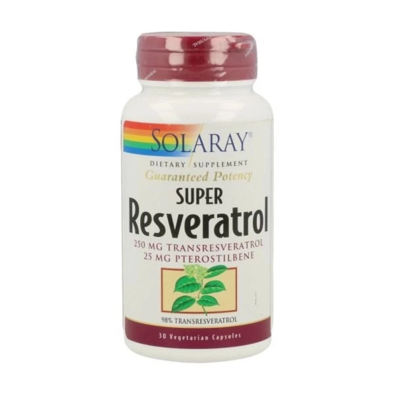 Solaray Super Resveratrol 250 mg, 30 cápsulas vegetales