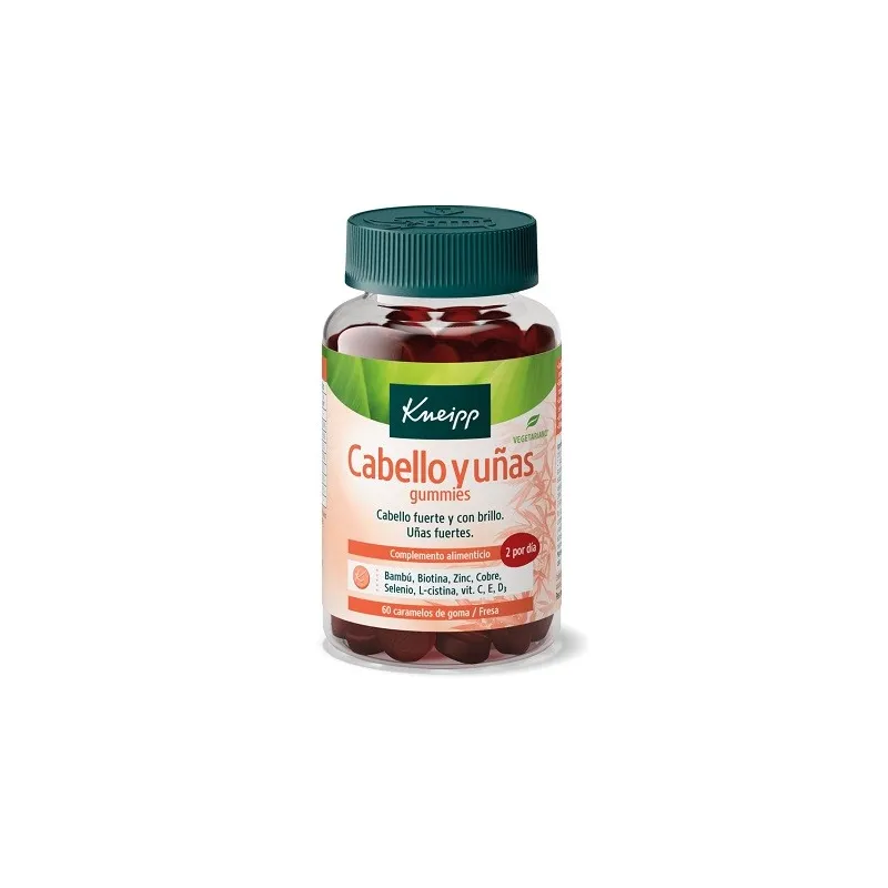 Kneipp cabello y uñas gummies sabor fresa, 60 gominolas
