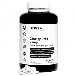 Hivital Zinc puro 25 mg de Bliscinato de Zinc, 400 comp.