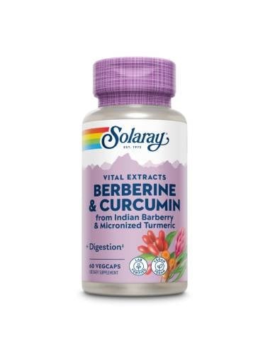 Solaray Berberine & Curcumin 600 mg, 60 cápsulas veganas