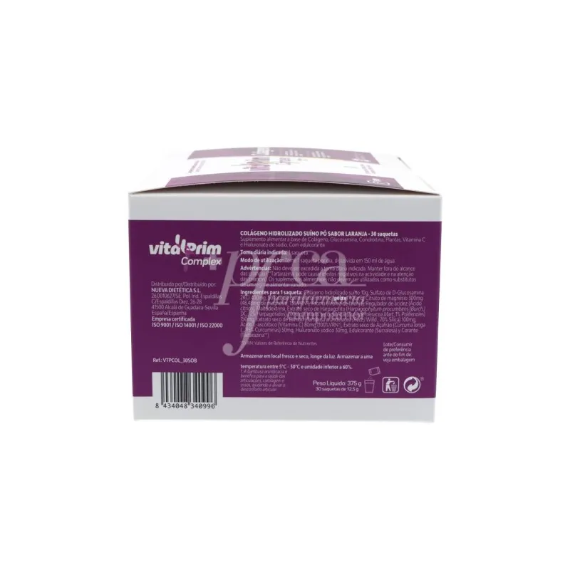 VITALPRIM COMPLEX COLAGENO EN POLVO 30 SOBRES SABOR NARANJA