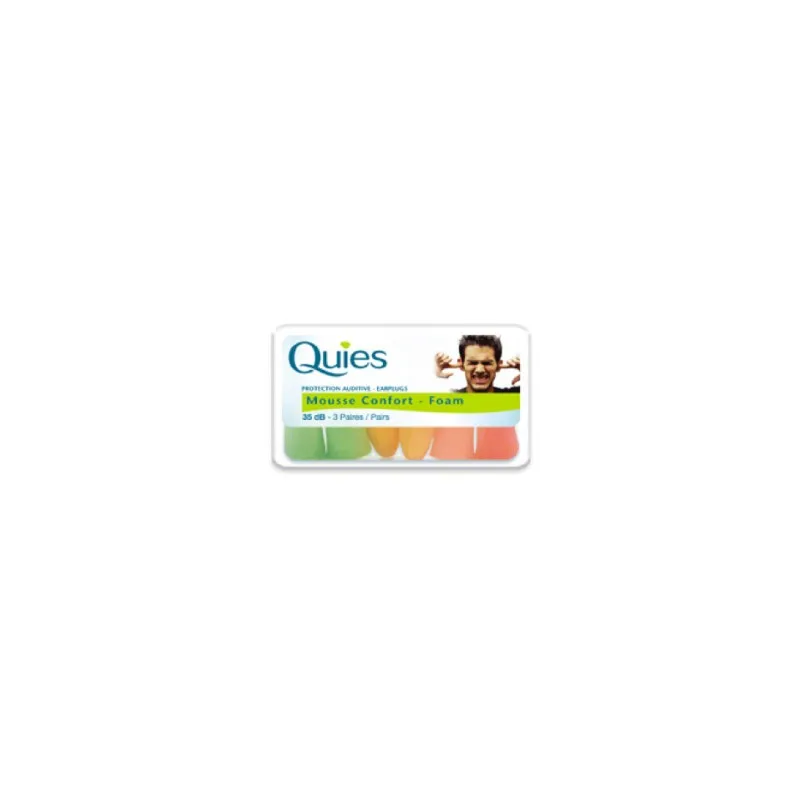 Tapones oidos espuma fluo quies, 6uds