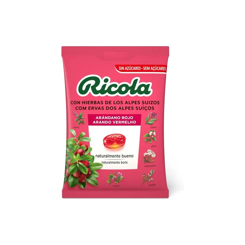 RICOLA CARAMELOS SIN AZUCAR 1 BOLSA 70 G SABOR ARANDANO ROJO