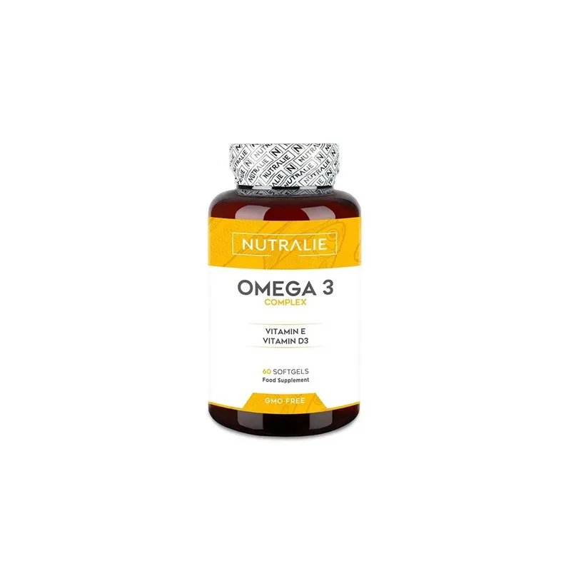 Nutralie Omega 3 complex 2000 mg + E y B3 + EPA + DHA, 60 cápsulas