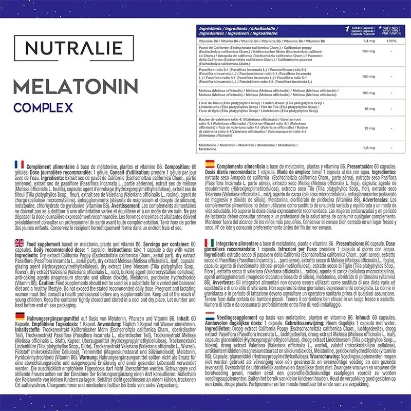 Nutralie melatonina complex información Nutralie melatonina complex información