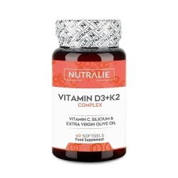 Nutralie vitamina D3 + K2 complex, 60 cápsulas