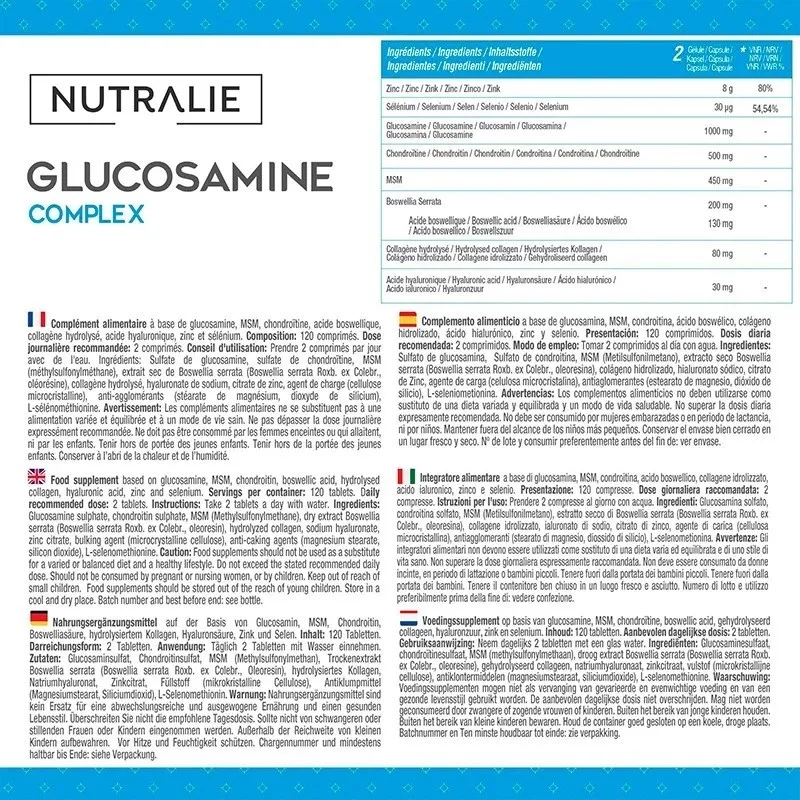 Nutralie glucosamina complex información Nutralie glucosamina complex información