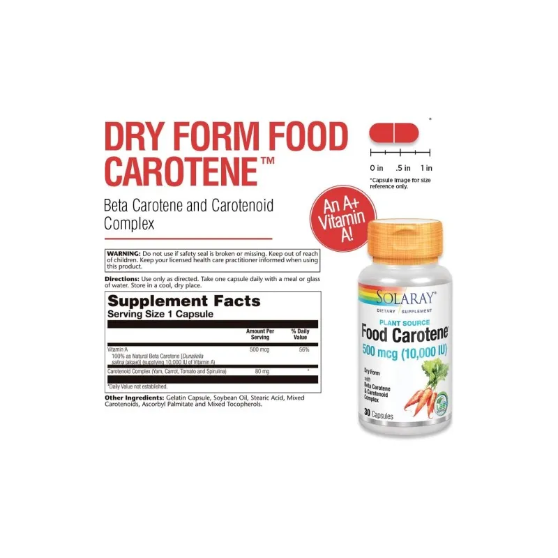 Solaray Food Carotene 30 perlas