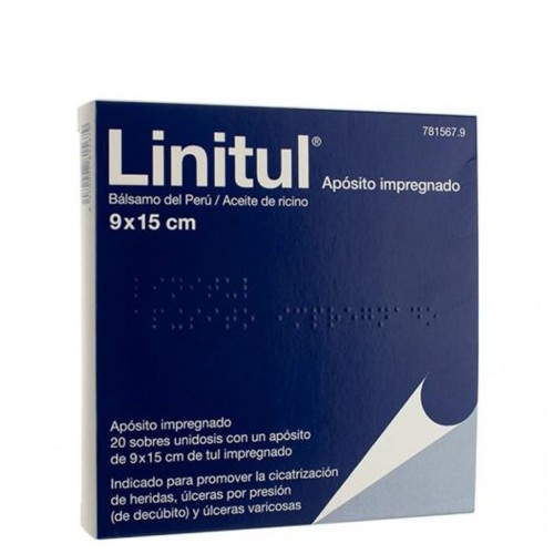 Linitul 20 apositos impregnados 9 x 15 cm