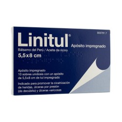Linitul 10 apositos impregnados 5,5 x 8 cm