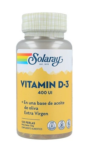 Solaray Vitamina D3 400 UI, 120 Perlas