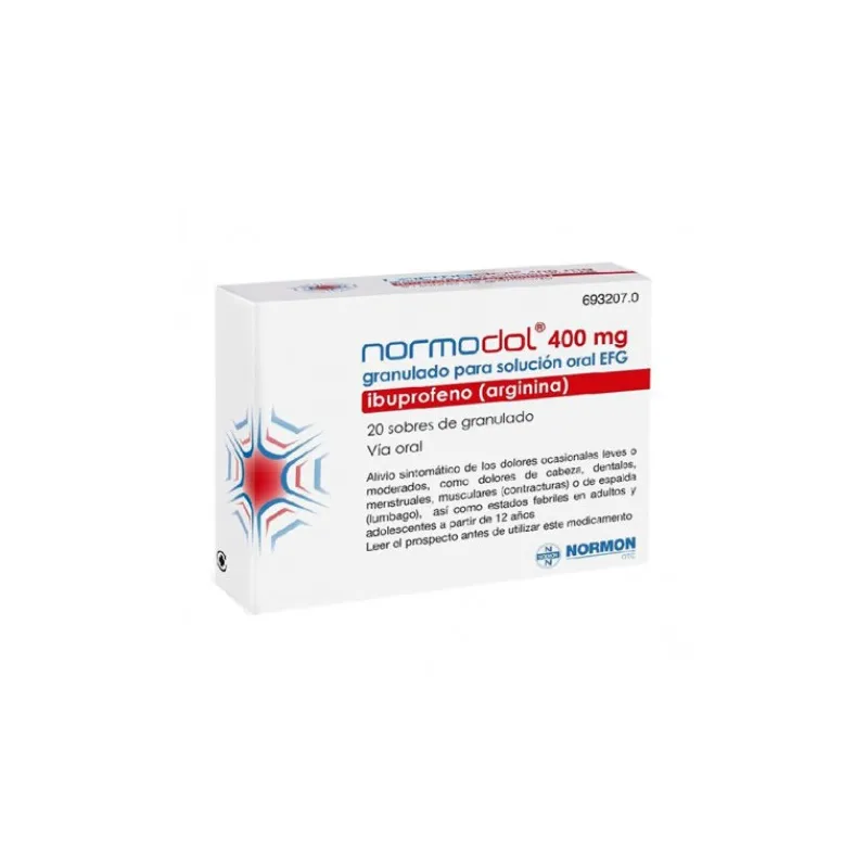 Normodol, Ibuprofeno arginina 400mg, 20 sobres