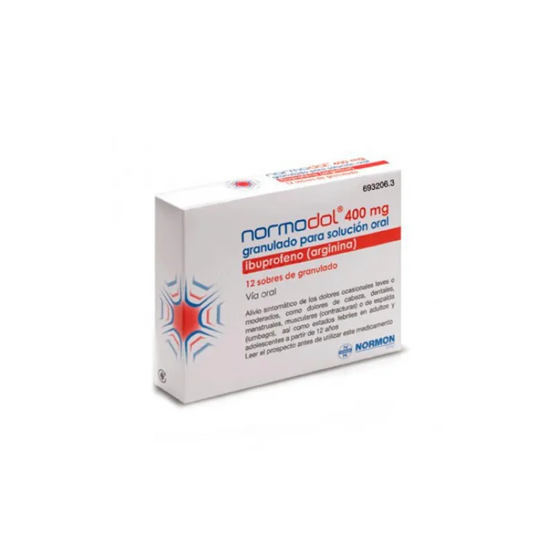 Normodol, Ibuprofeno arginina 400mg, 12 sobres
