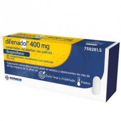 Difenadol, ibuprofeno 400 mg, 20 comprimidos