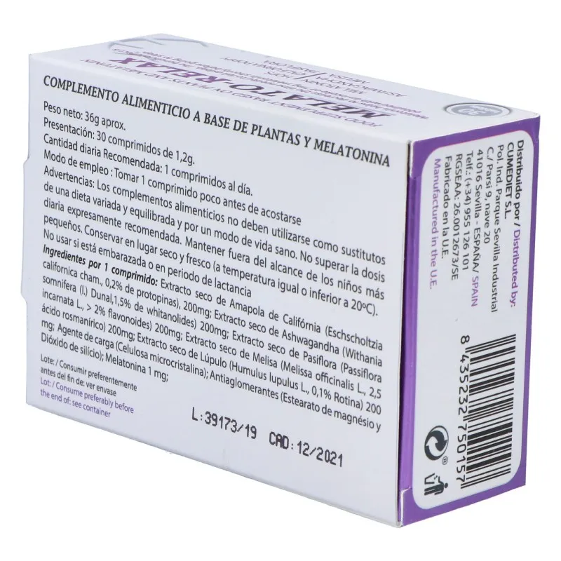 Cumediet Melato- Relax 30 comprimidos Cumediet Melato- Relax 30 comprimidos