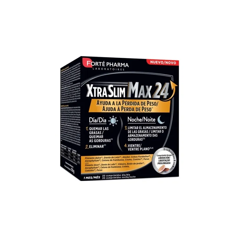XtraSlim Max 24, 30 comprimidos día + 30 comprimidos noche