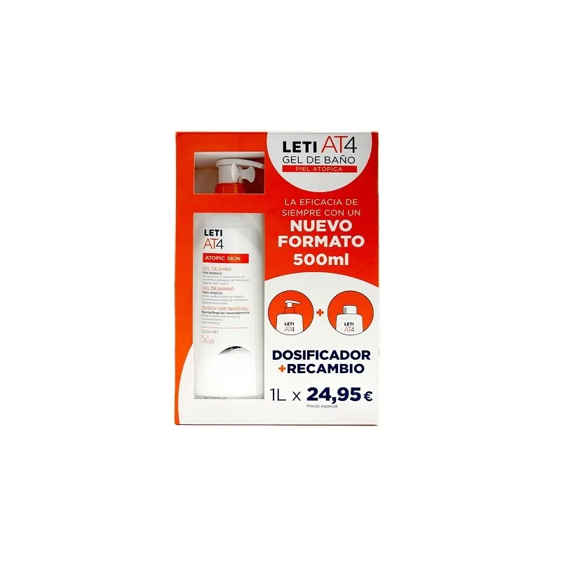 Leti AT4 gel de baño piel de baño oferta duplo, 2 x 500ml