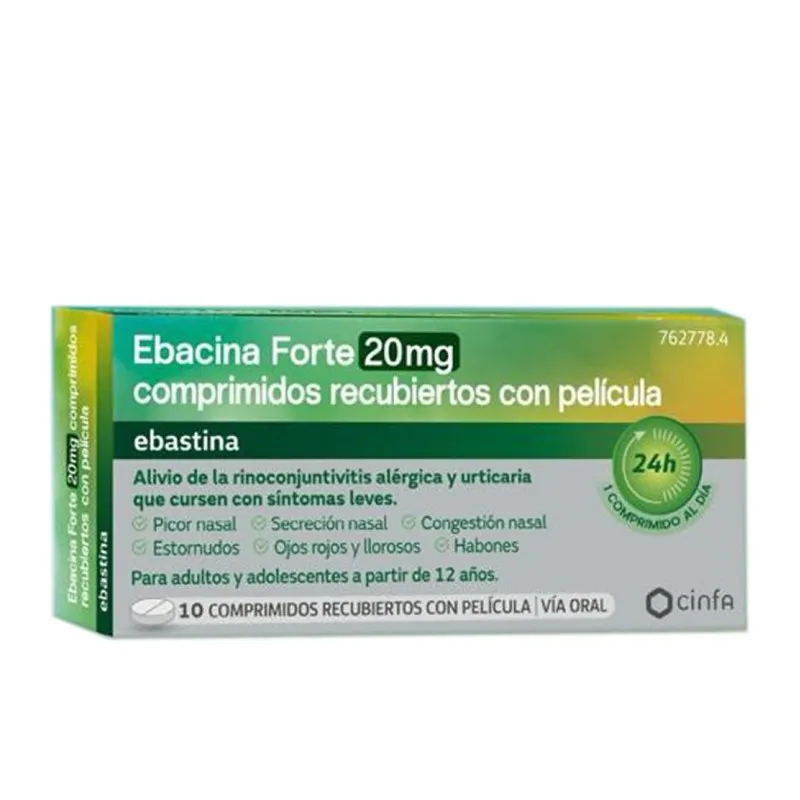 Ebacina Forte 20 mg 10 comprimidos recubiertos Ebacina Forte 20 mg 10 comprimidos recubiertos
