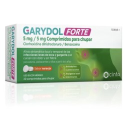 Garydol forte 5 mg/5 mg, 20 comprimidos para chupar