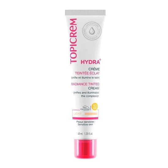 Topicrem Hydra+ Crema Iluminadora Color Claro, 40ml.