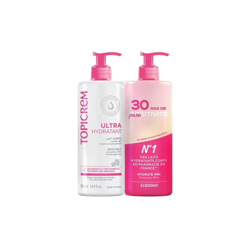 Topicrem Ultra-Hidratante UH leche corporal oferta DUPLO, 2x500 ml Topicrem Ultra-Hidratante UH leche corporal oferta DUPLO, 2x500 ml