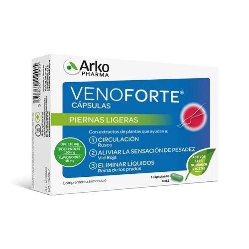 Arkopharma Venoforte piernas ligeras, 30 cápsulas