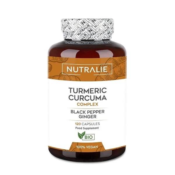 Nutralie Cúrcuma Complex con jengibre y pimienta negra, 120 cápsulas