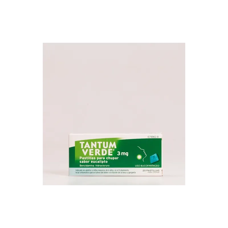 Tantum Verde 3 mg Pastillas para chupar sabor Eucalipto. 