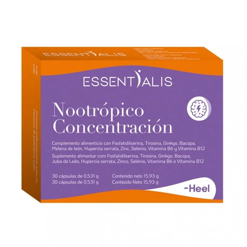 Essentialis Nootrópico Concentración, 30 cápsulas Essentialis Nootrópico Concentración, 30 cápsulas