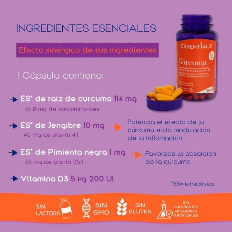 Essentialis Cúrcuma, 90 capsulas Essentialis Cúrcuma, 90 capsulas