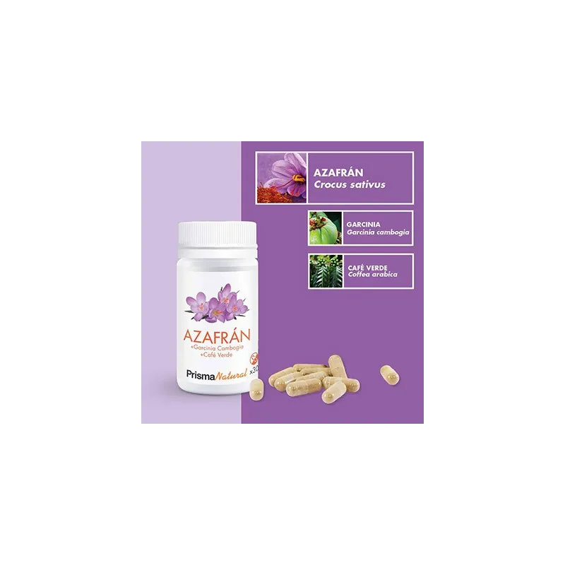 Prisma Natural Azafrán, Garcinia, Café Verde, 30 Cápsulas.