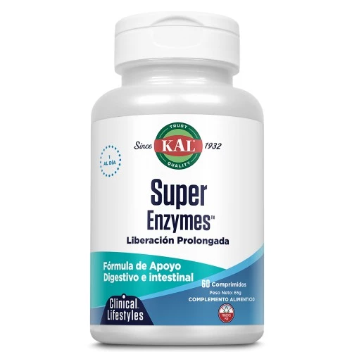 KAL Super Enzymes, 60 comprimidos bicapa.