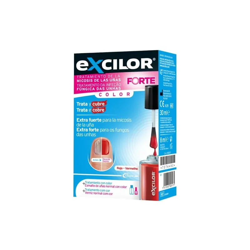 EXCILOR FORTE COLOR ROJO 30ML TRATAMIETO + ESMALTE
