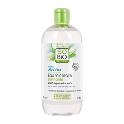 Sobio Agua Micelar Purif Zinc Aloe Lima, 500ml