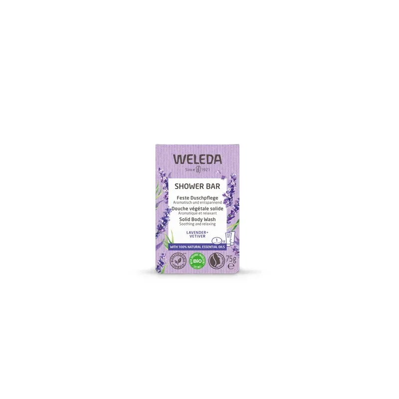 weleda jabon de ducha solido relajante lavanda 75g